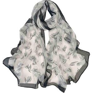 Scarf for Women Lightweight Scarves Elegant Floral Pattern Sheer